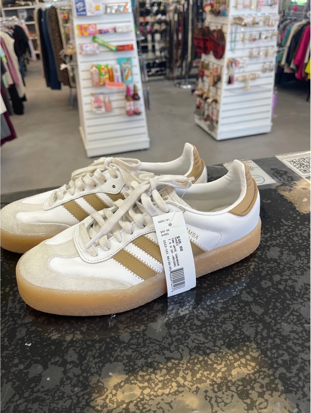 adidas Originals Samba Women's Sneakers White and Brown with Gum Sole, New with